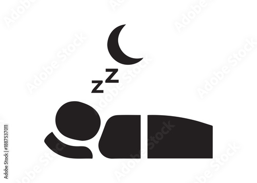 Sleep Rest Icon, Editable Solid Vector Illustration