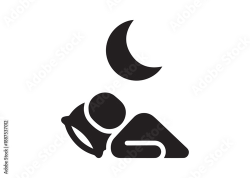 Sleep Rest Icon, Editable Solid Vector Illustration