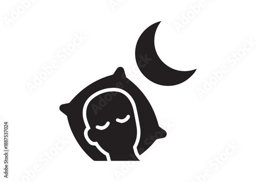 Sleep Rest Icon, Editable Solid Vector Illustration