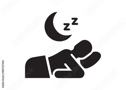 Sleep Rest Icon, Editable Solid Vector Illustration