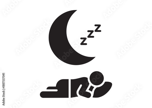 Sleep Rest Icon, Editable Solid Vector Illustration