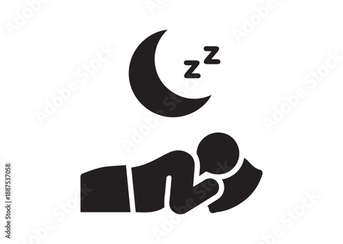 Sleep Rest Icon, Editable Solid Vector Illustration