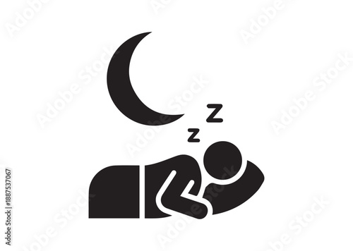 Sleep Rest Icon, Editable Solid Vector Illustration
