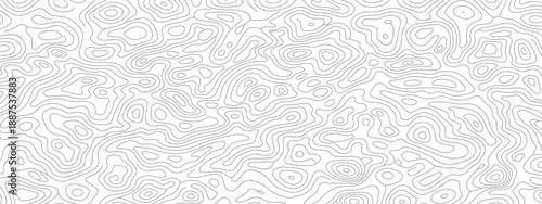 Abstract topographic lines pattern on white background.