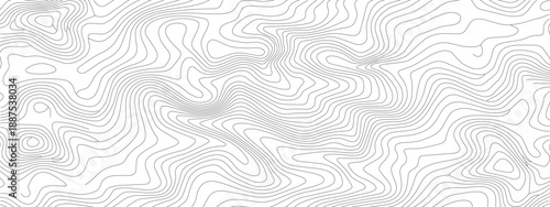 Abstract Topographic Map Contour Lines Seamless Pattern Background.