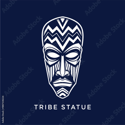 Tribal Mask Statue Icon Design.