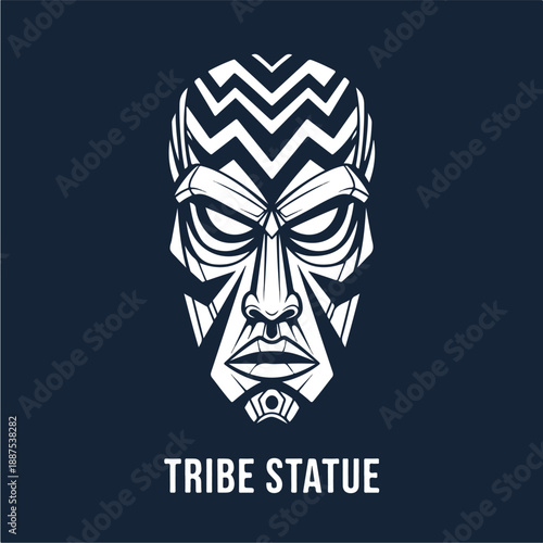 Tribal Mask Statue Icon Vector Art 1.