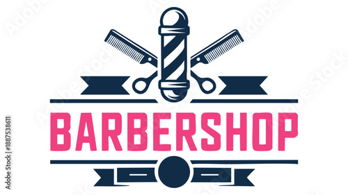 Vintage barber shop logo with tools