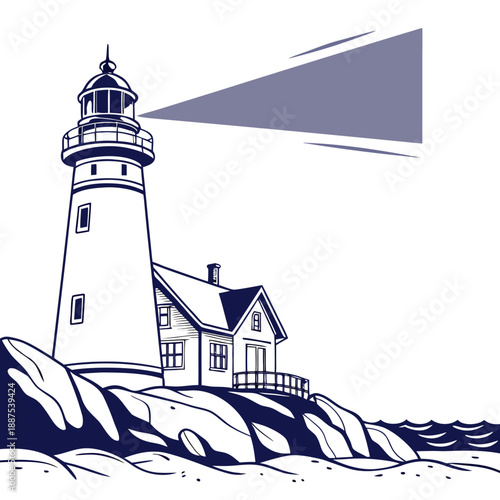 Lighthouse on rocky coast