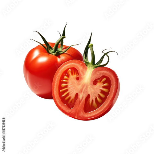 Fresh Tomato Vegetable Isolated on White Background, Generative AI