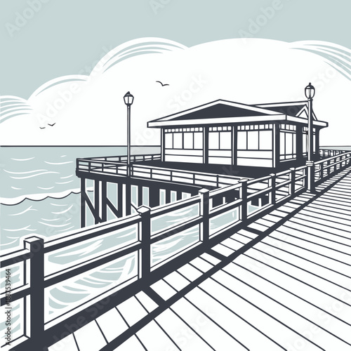 Serene pier by the sea