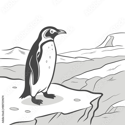 Penguin on ice