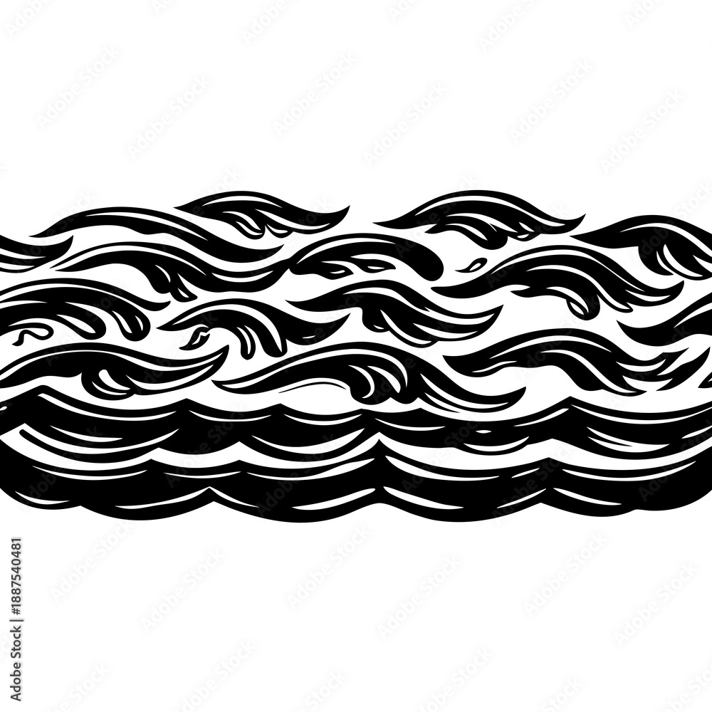 Fototapeta premium Abstract black and white waves