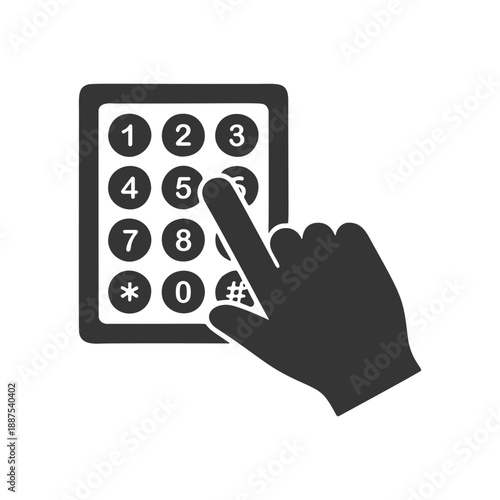暗証番号を入力する手のシルエットアイコン