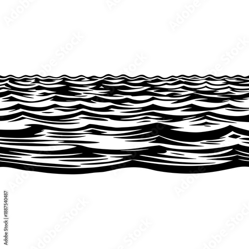 Wavy seascape illustration