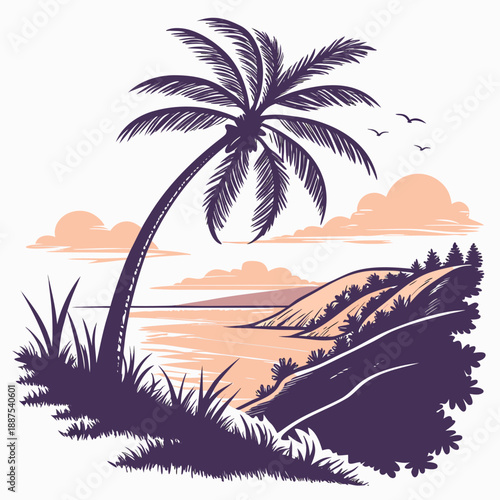 Tropical beach sunset