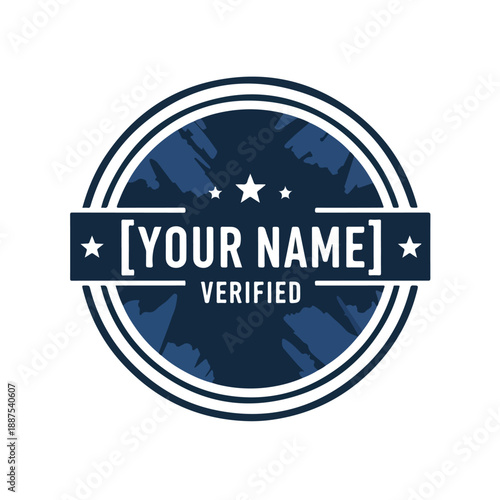 Verified Badge Emblem with Your Name Placeholder.