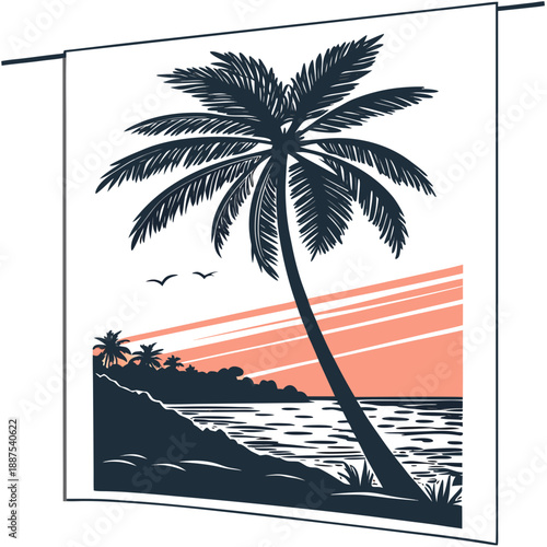 Tropical sunset silhouette