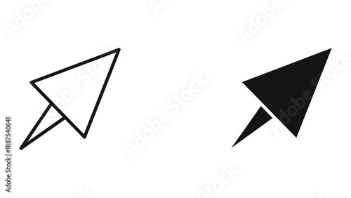 Simple paper plane icons in different styles