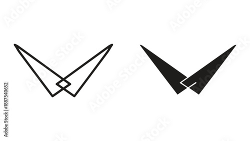 Simple origami crane logo design