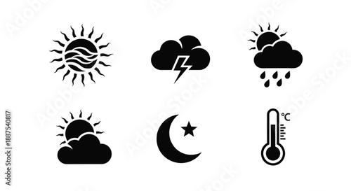 Weather icons set for forecast and climate