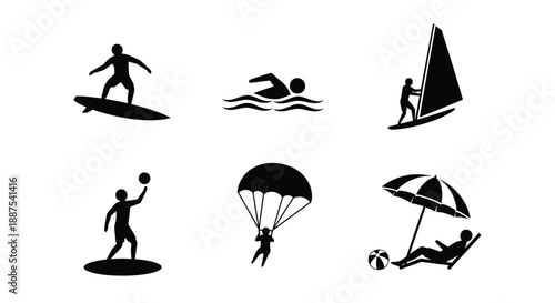 People engaging in various water and outdoor activities