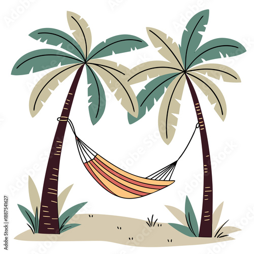 Tropical paradise with hammock