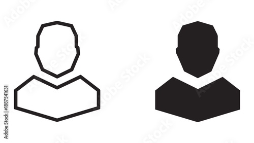 Simple user profile icons in black and white