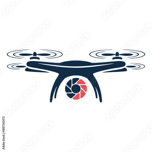 Modern drone with camera illustration