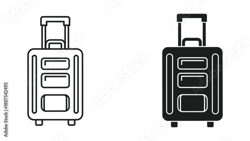 Simple luggage icon set for travel and tourism
