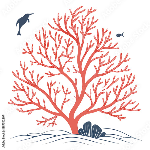 Underwater coral illustration