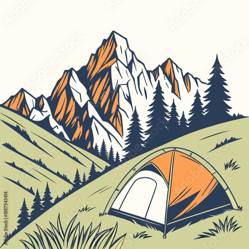 Mountainside camping