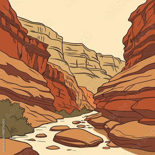 Desert canyon illustration