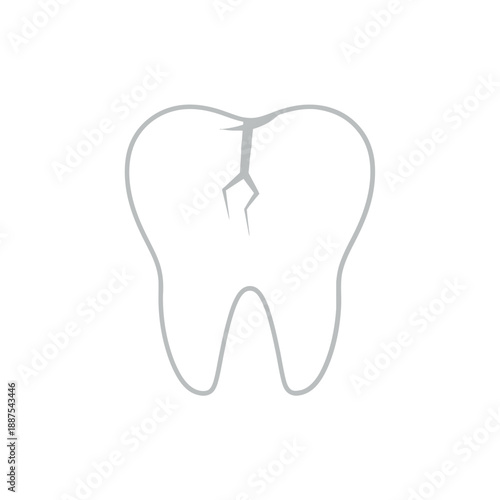 Broken tooth icon representing dental damage and the need for oral care and treatment to restore dental health