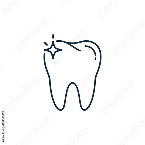 A clean and healthy tooth icon representing dental care and oral hygiene for a bright smile and healthy gums