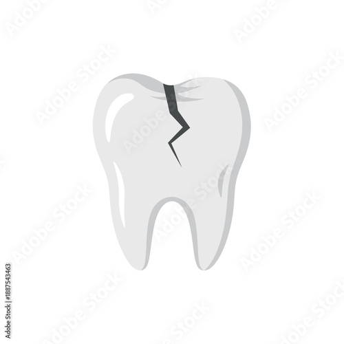 A close-up, isolated illustration of a cracked tooth, symbolizing dental damage and the need for oral care and repairs