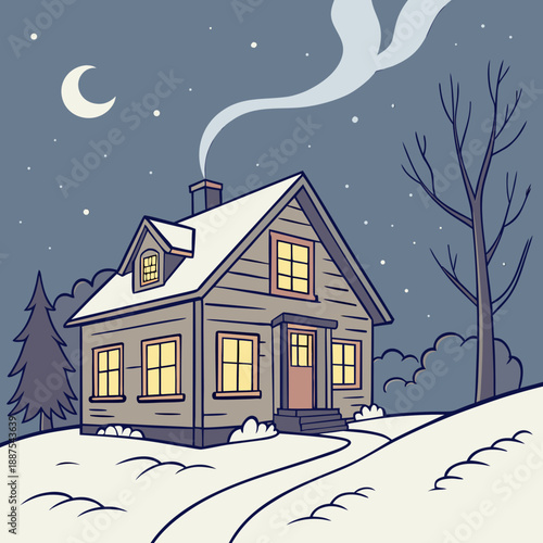 Cozy winter cottage