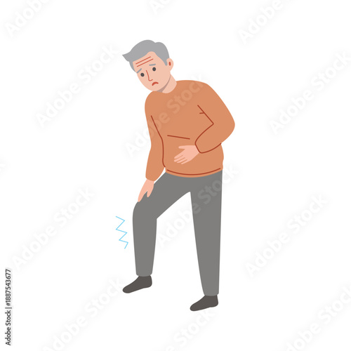 Elderly Man Experiencing Knee Pain
