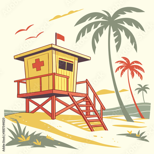 Beach lifeguard tower