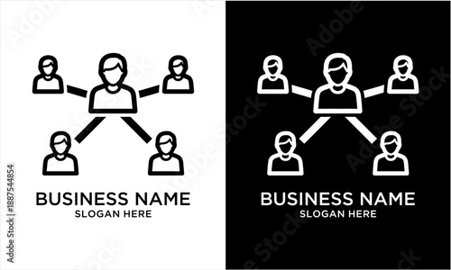 Network of connected people representing business and social connections.