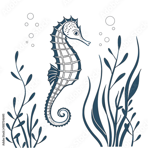 Seahorse in oceanic environment