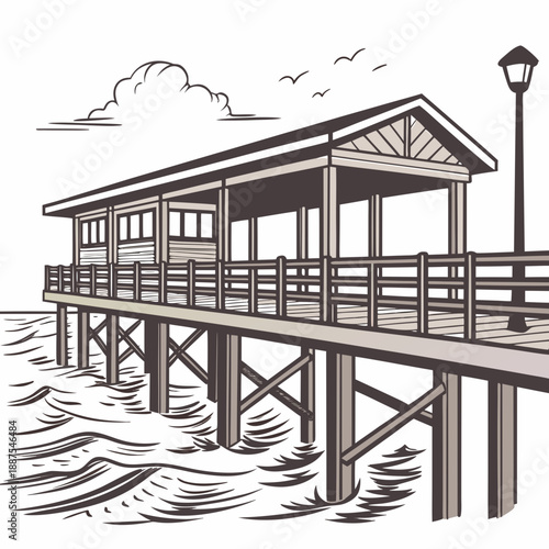 Peaceful pier illustration