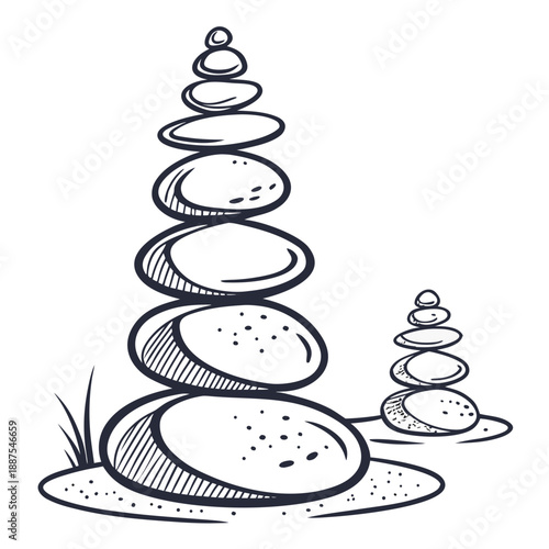 Canvas Print Balanced rock stacks