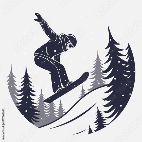 Snowboarder in action