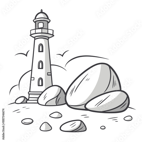 Lighthouse by the shore