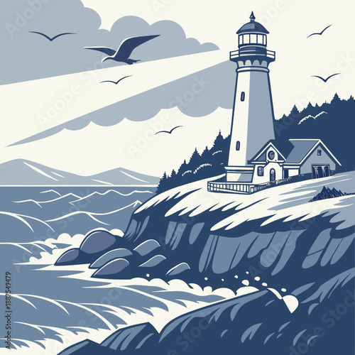 Lighthouse by the sea