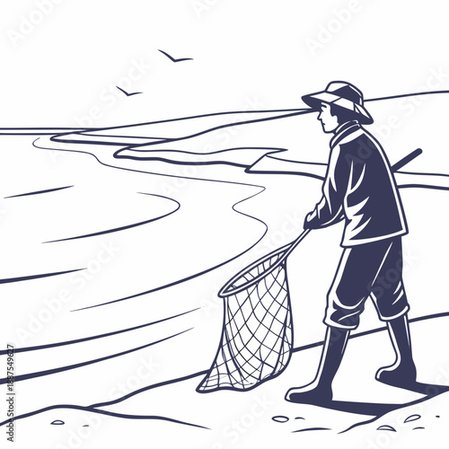 Fisherman on the beach