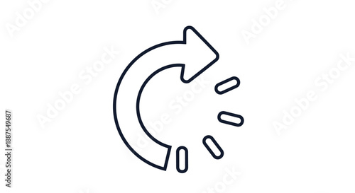 Dark blue reload or refresh circular arrow icon with loading dots to represent system updates or webpage processing.