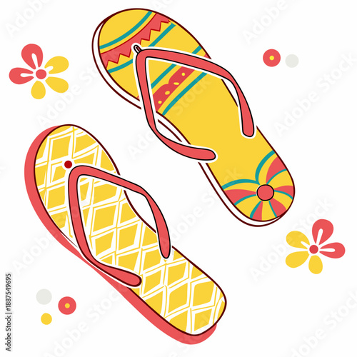 Colorful flip flops illustration