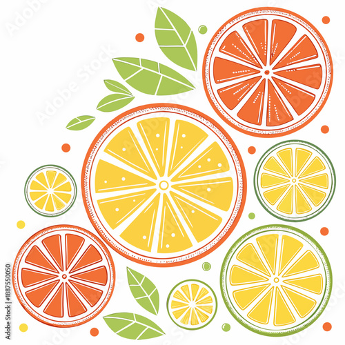 Vibrant citrus slices illustration